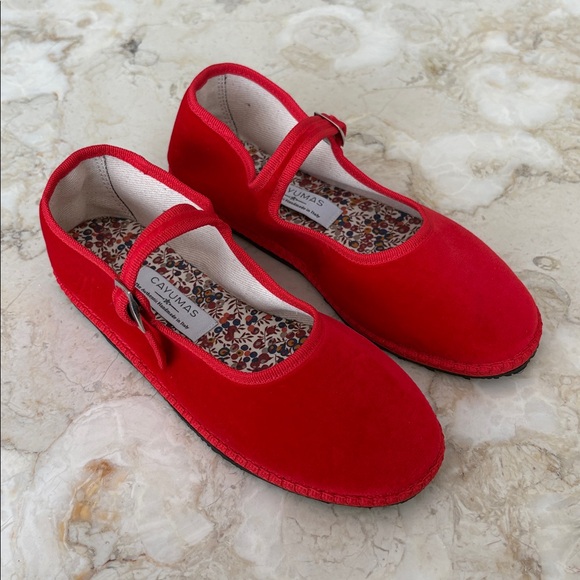 Cayumas Boheme Rosso Mary Jane Flats Venetian Slippers - Picture 2 of 12